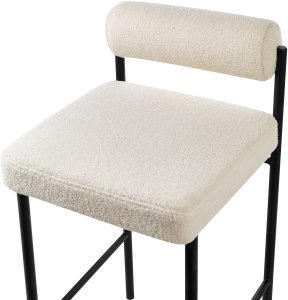 Beliani Zestaw 2 krzeseł barowych AMAYA Boucle Złamana biel 7