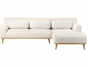 Beliani Narożnik boucle lewostronny biały SIMOS 4