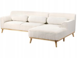 Beliani Narożnik boucle lewostronny biały SIMOS 5