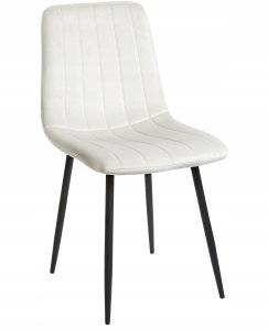Beliani Zestaw 4 krzeseł do jadalni KALISPELL Welur Złamana biel 4