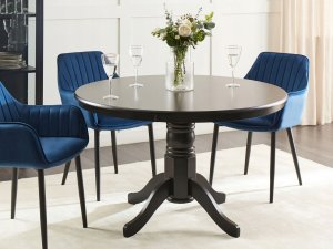 Beliani Stół do jadalni AKRON Czarny 120 cm 120 cm 2