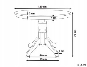 Beliani Stół do jadalni AKRON Czarny 120 cm 120 cm 3