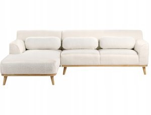 Beliani Narożnik boucle prawostronny biały SIMOS 4