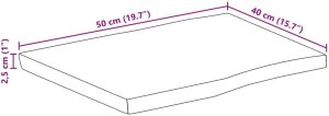 vidaXL Blat stołu 50x40x2,5 cm lite drewno mango 9