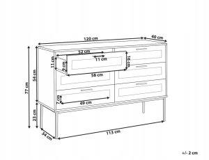 Beliani Komoda 6 szuflad fronty rattanowe jasne drewno PASCO 3