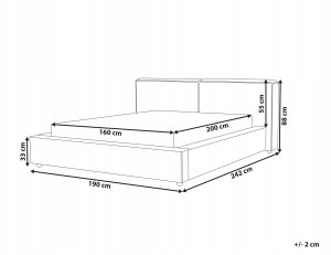 Beliani Łóżko Boucle LINARDS 160 x 200 cm Biały 3