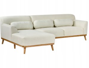 Beliani Narożnik prawostronny złamana biel SIMOS 4