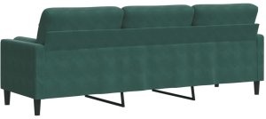 vidaXL 3-osobowa sofa z poduszkami, ciemnozielona, 210 cm, aksamit 5