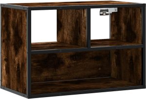 vidaXL Szafka pod telewizor, przydymiony dąb, 60x31x39,5 cm 2