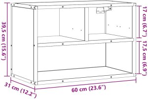 vidaXL Szafka pod telewizor, przydymiony dąb, 60x31x39,5 cm 10