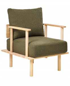 Beliani Fotel ASKER Boucle Ciemnozielony 5