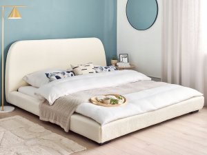 Beliani Łóżko wodne Boucle ROISEL 180 x 200 cm Kremowy 2