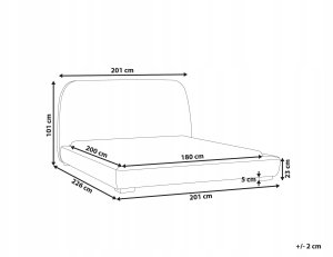 Beliani Łóżko wodne Boucle ROISEL 180 x 200 cm Kremowy 3