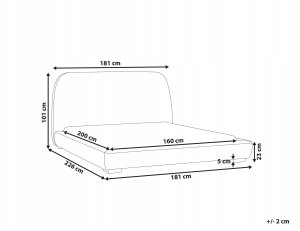 Beliani Łóżko ROISEL 160 x 200 cm Kremowy 3