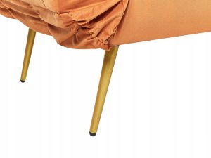 Beliani Sofa rozkładana welurowa pomarańczowa SAARELA 14