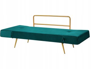 Beliani Sofa rozkładana welurowa szmaragdowa SAARELA 8