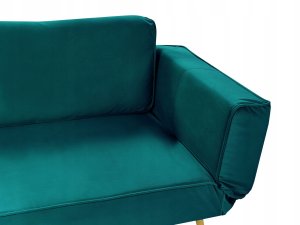 Beliani Sofa rozkładana welurowa szmaragdowa SAARELA 10