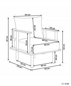 Beliani Fotel ASKER Piaskowy 3