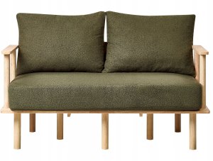 Beliani Sofa 2-osobowa boucle ciemnozielone ASKER 4
