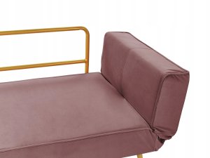 Beliani Sofa rozkładana welurowa różowa SAARELA 11