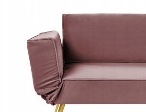 Beliani Sofa rozkładana welurowa różowa SAARELA 12