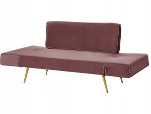 Beliani Sofa rozkładana welurowa różowa SAARELA 6