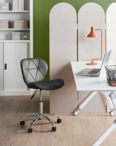 Beliani Krzesło biurowe ze sztucznej skóry grafitowe VALETTA 2