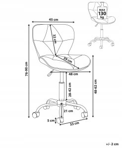 Beliani Krzesło biurowe ze sztucznej skóry grafitowe VALETTA 3