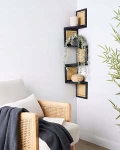 Beliani Regał 4 półki ALDER Drewno 101 cm Czarny 2