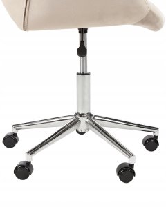 Beliani Krzesło biurowe regulowane welurowe beżowe LABELLE 10