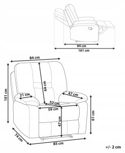 Beliani Rozkładany fotel BERGEN II Ciemnoszary 3