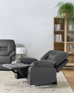 Beliani Rozkładany fotel BERGEN II Ciemnoszary 4