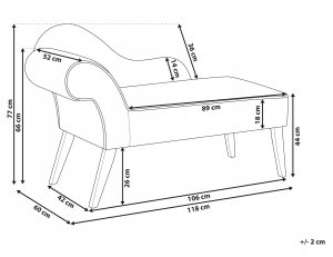 Beliani Szezlong lewostronny musztardowy BIARRITZ 3