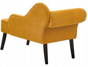 Beliani Szezlong lewostronny musztardowy BIARRITZ 6