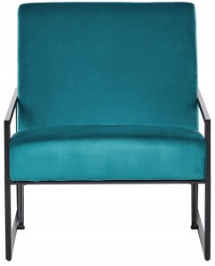 Beliani Fotel DELARY Welur Lazurowy 4