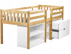 Beliani Łóżko na antresoli Drewno SUSVILLE 90 x 200 cm Jasnobrązowy 6