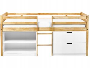 Beliani Łóżko na antresoli Drewno SUSVILLE 90 x 200 cm Jasnobrązowy 7