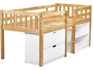 Beliani Łóżko na antresoli Drewno SUSVILLE 90 x 200 cm Jasnobrązowy 8