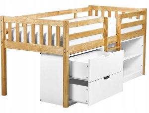 Beliani Łóżko na antresoli Drewno SUSVILLE 90 x 200 cm Jasnobrązowy 9