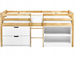 Beliani Łóżko na antresoli Drewno SUSVILLE 90 x 200 cm Jasnobrązowy 10