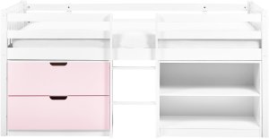 Beliani Łóżko na antresoli Drewno SUSVILLE 90 x 200 cm Różowy 11