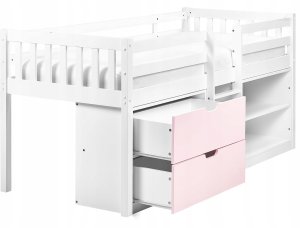 Beliani Łóżko na antresoli Drewno SUSVILLE 90 x 200 cm Różowy 10