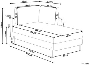 Beliani Szezlong lewostronny złoty brąz REBAIS 2