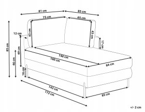 Beliani Szezlong lewostronny zielony REBAIS 3