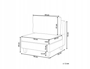 Beliani Moduł 1-osobowy ekoskóra czarny UNSTAD 3