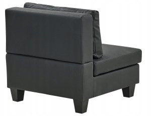 Beliani Moduł 1-osobowy ekoskóra czarny UNSTAD 5