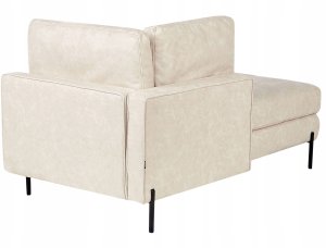 Beliani Szezlong prawostronny jasnobeżowy REBAIS 5