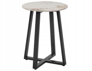 Beliani Stolik pomocniczy ceramiczny biało-czarny IVINS 1