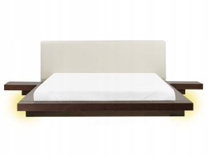 Łóżko LED Ekoskóra ZEN 160 x 200 cm Jesion ciemny Lumarko! 1