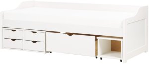 Beliani Łóżko dzienne z szufladami Drewno ROYVILLE 90 x 200 cm Biały 2